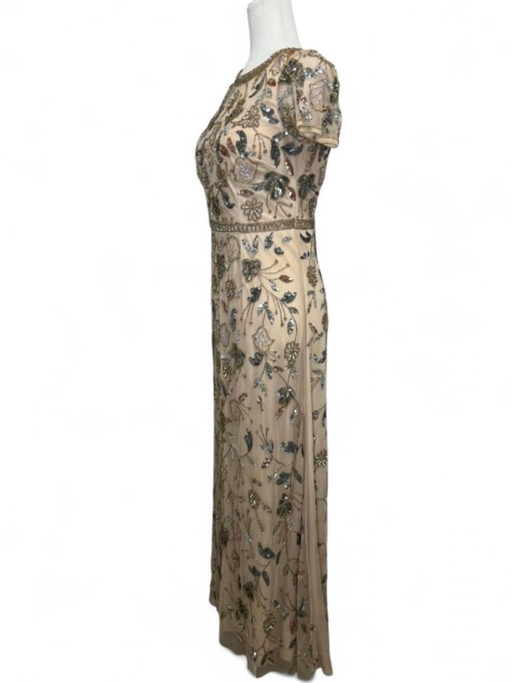 Adrianna Papell Blush Floral Sequin Maxi Dress - Picture 3 of 16